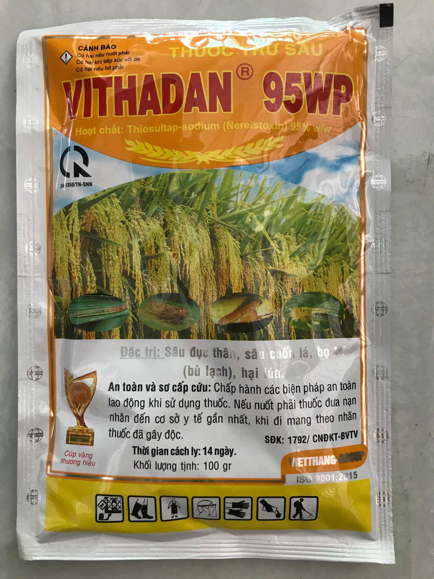 ( Thanh phúc 64) Thuốc trừ sâu Vithadan 95wp , sâu cuốn lá, sâu đục thân, bọ trỉ ,côn trùng, KL: 100g