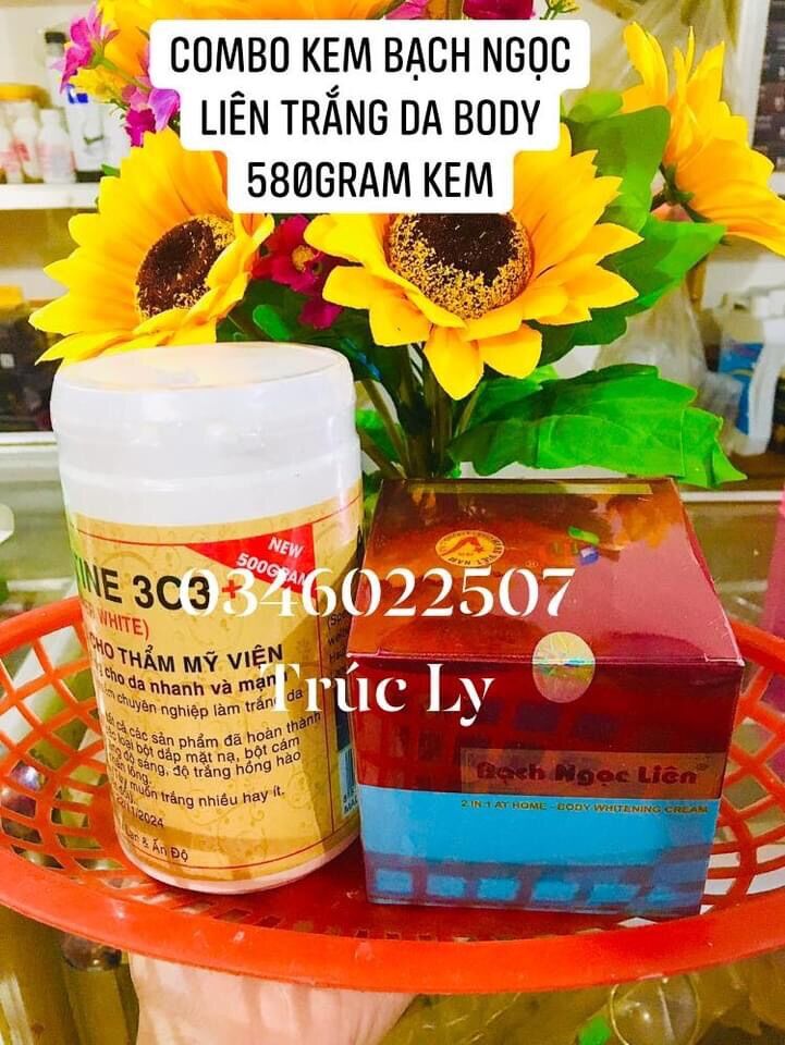 Combo Kem Bạch Ngọc Liên dưỡng trắng da body 580gram kem