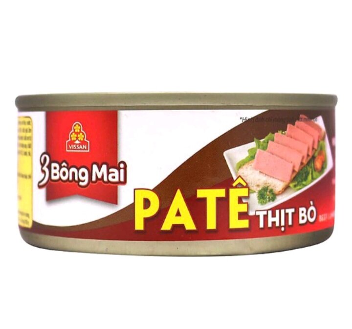 Pate thịt bò 3 bông mai vissan hộp 150g date 2027