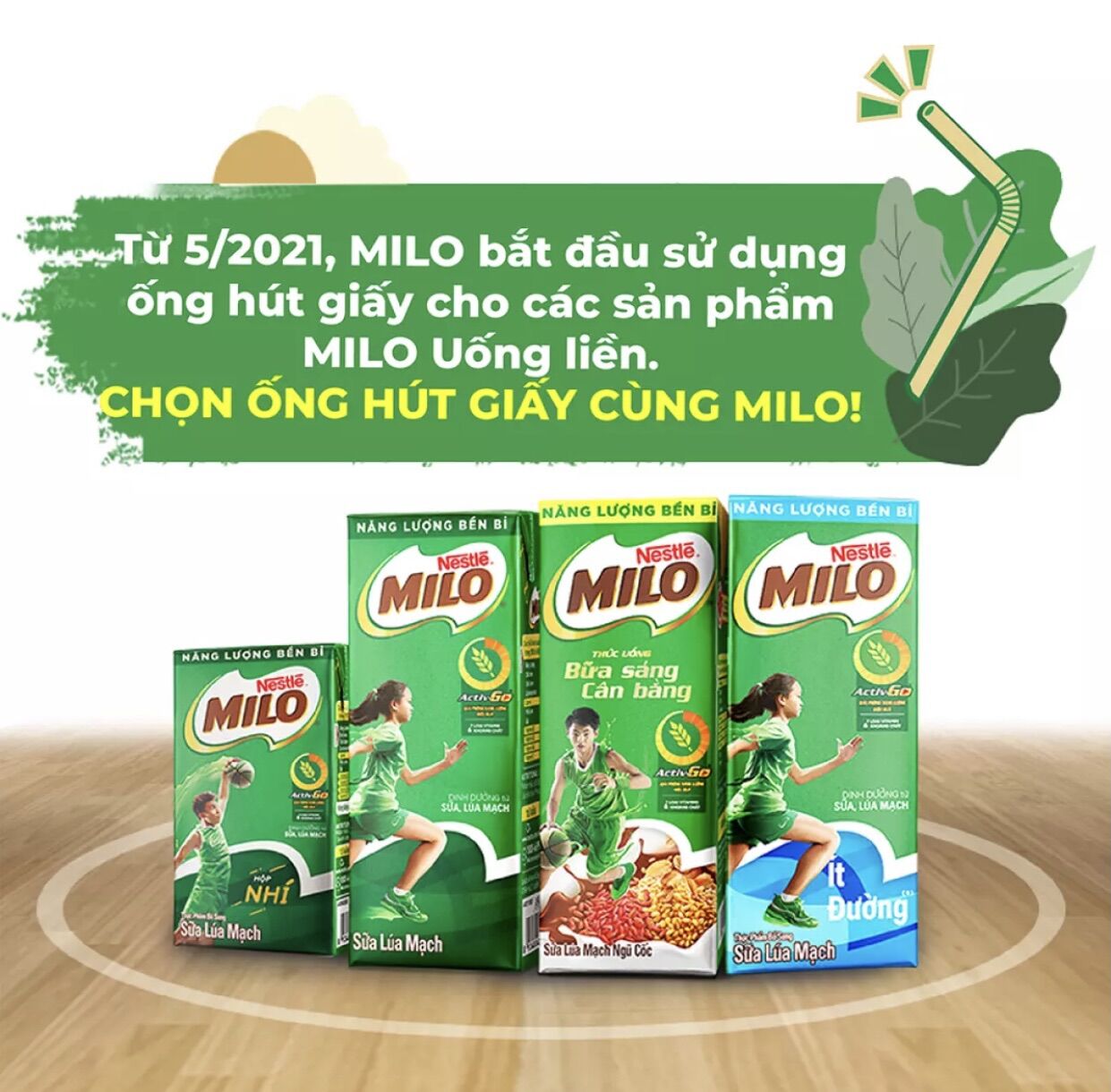 Lốc 4 hộp sữa milo có đường 180ml