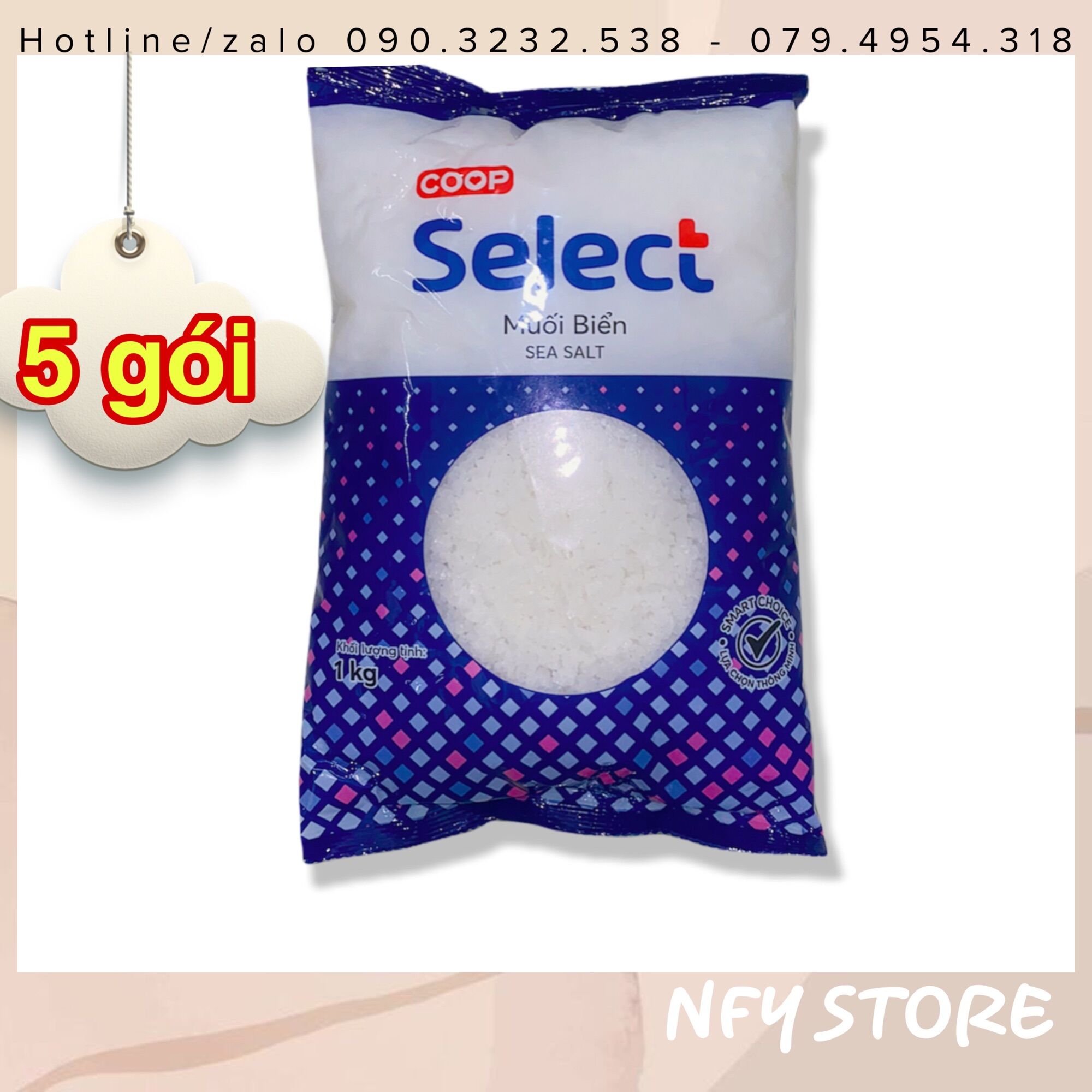 5 Bịch Muối Biển Hột To Sạch - 5 ký [Date Mới]