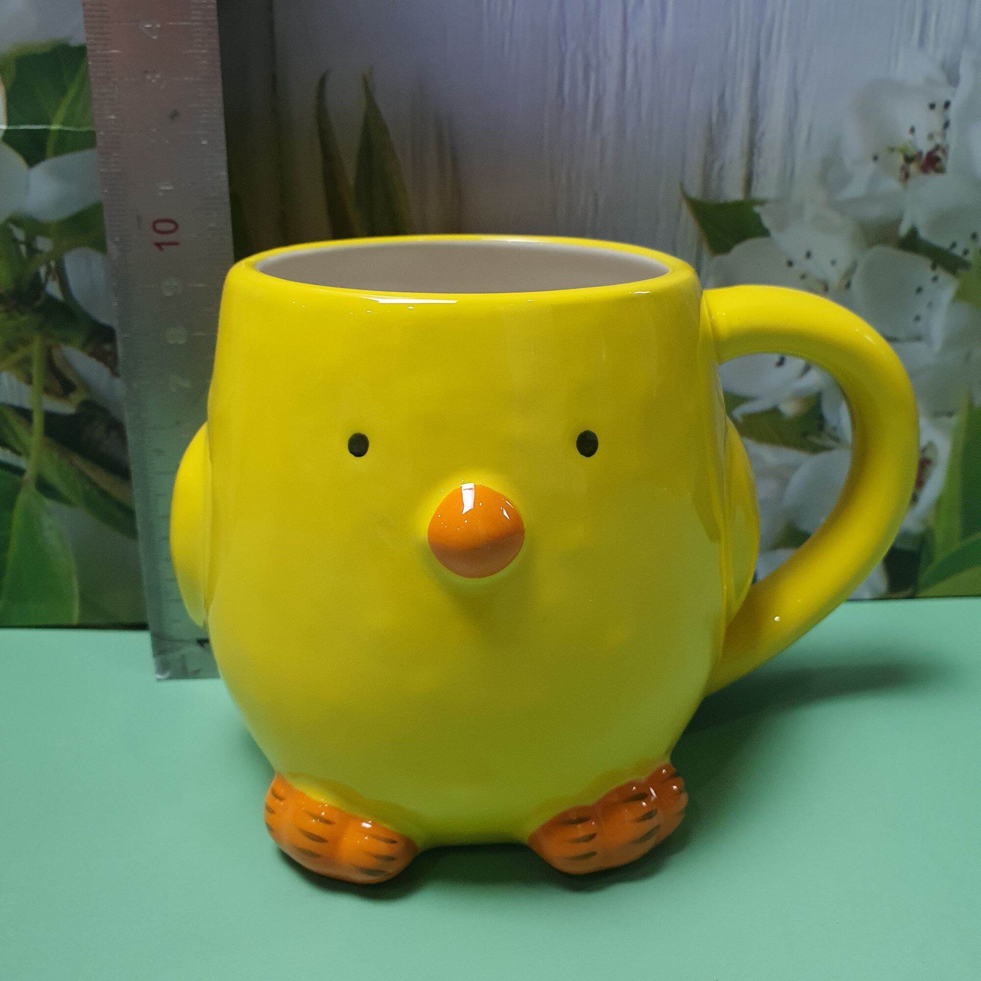 Ly gốm sứ Williams Sonoma 4" Figural Baby Chick Easter Mug Cup Yellow 16 oz.