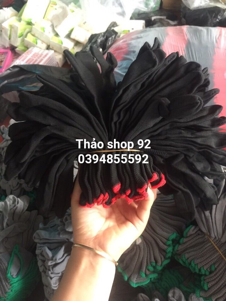 găng/Gang tay vải MÚT đen/12 đôi