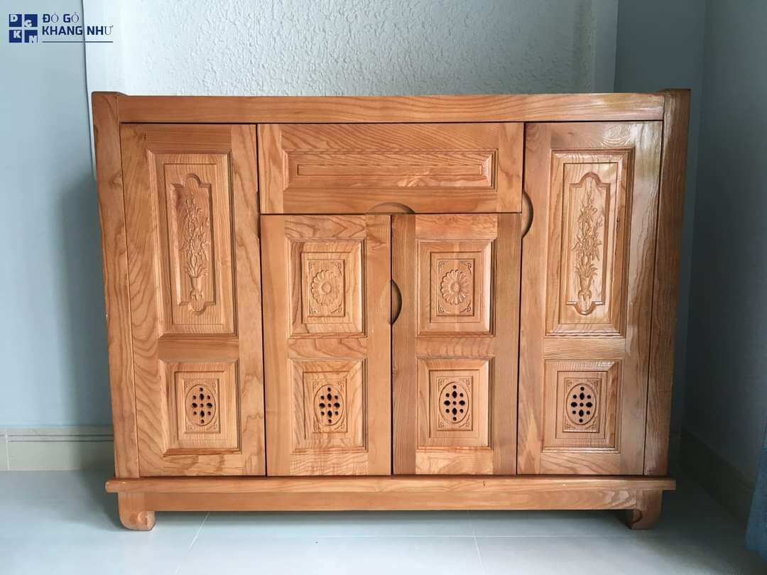 Tủ giày dép 4 cánh gỗ sồi vv