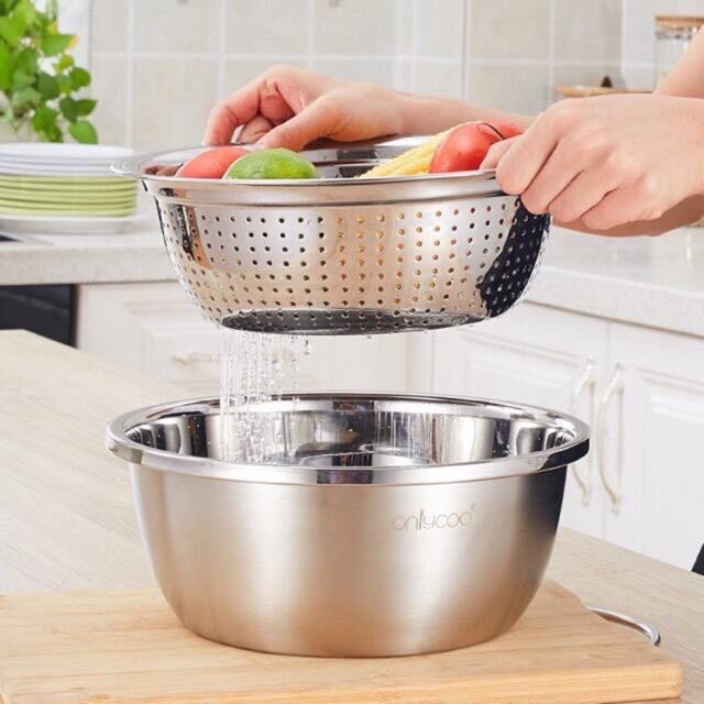 Bộ thau rổ inox su304 - onlycook tr62