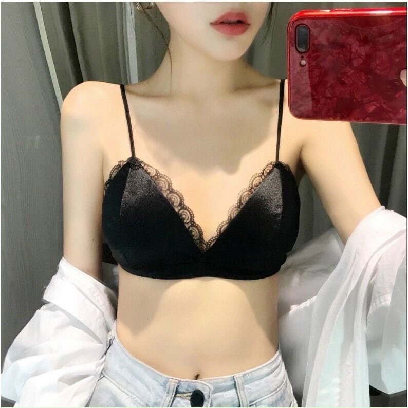 Bra phi bóng viền ren xinh xắn