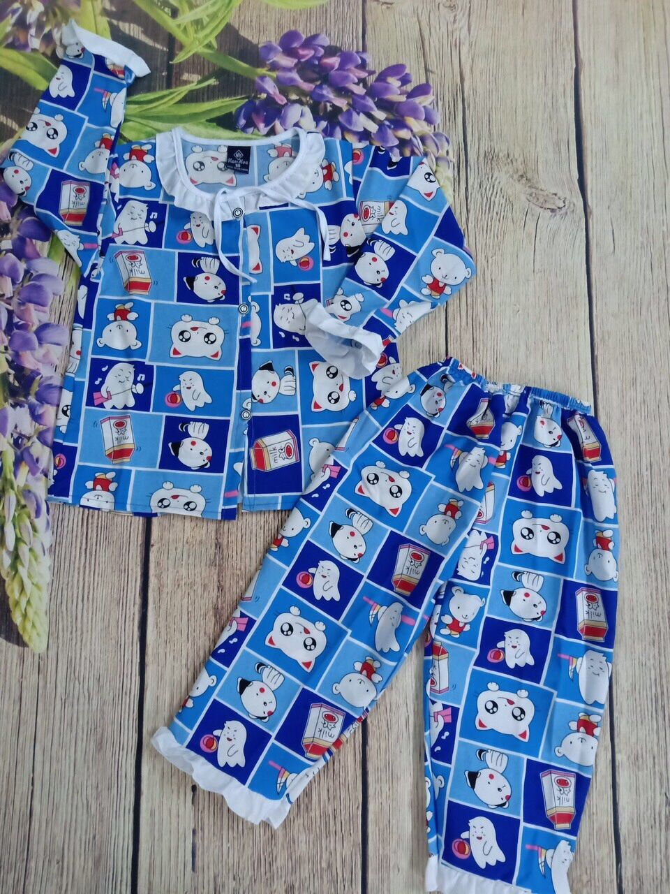 (HCM). BỘ PIJAMA LỤA TAY DÀI CHO BÉ GÁI( ngẫu nhiên)