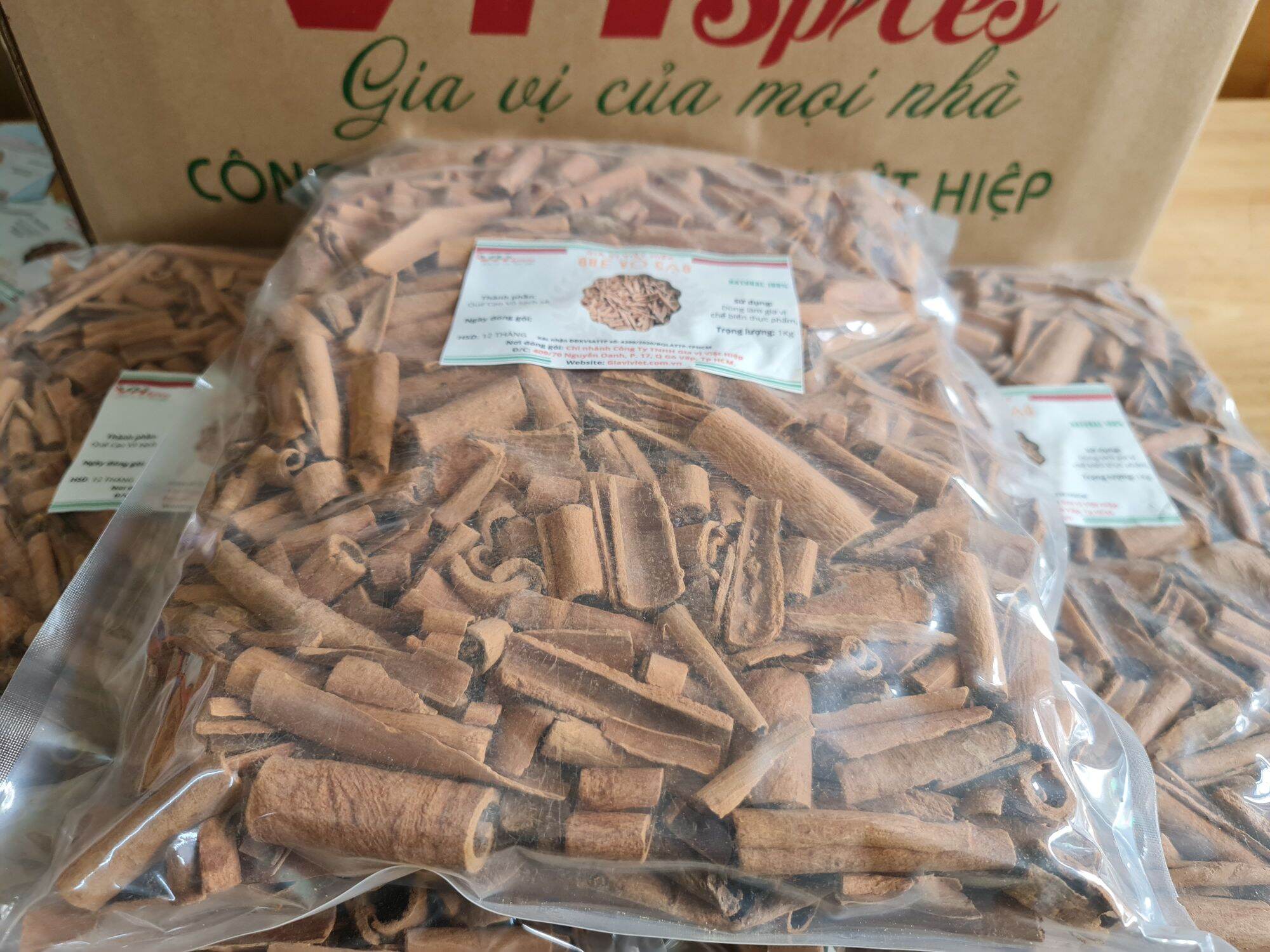 Quế Vỏ cạo sạch Việt Hiệp gói 1kg - gia vị nấu phở