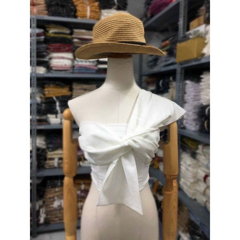 Set áo nơ chéo vai mix chân váy tầng ( có bán rời )
