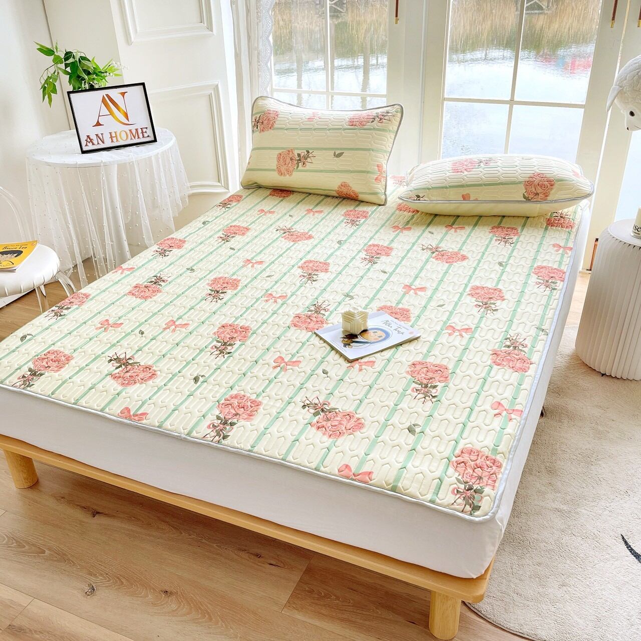 Chiếu điều hòa mủ cao su non 1m6 hoa hồng mới nhất