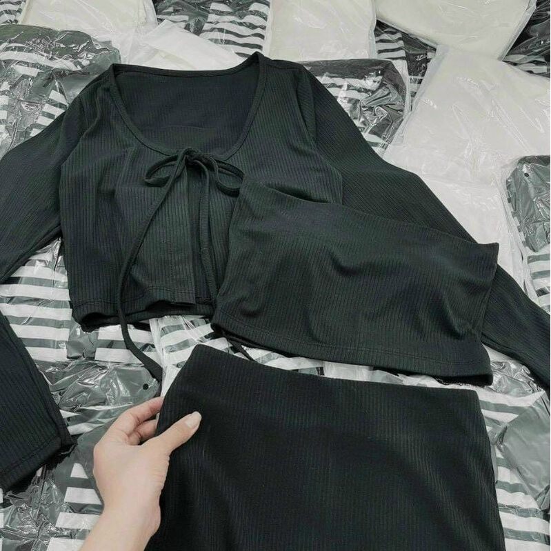 Sét 3 in 1 vải thun gân
