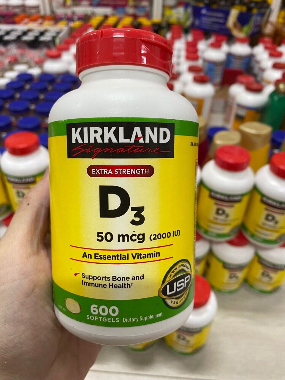 Viên uống Vitamin D3 50mcg ( 2000IU ), hủ 600 viên - Date luôn mới
