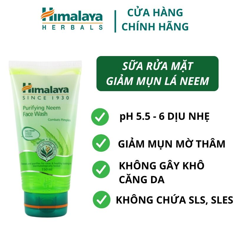 [HCM]Sữa rửa mặt trị mụn sạch da Himalaya Purifying Neem Fash Wash 150ml - Date 4/2023