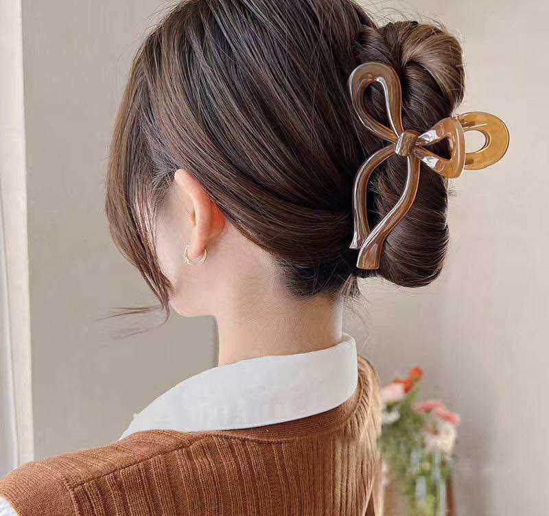 HCM - Kẹp tóc càng cua cặp tóc hình nơ cỡ lớn phụ kiện tóc Hàn Quốc