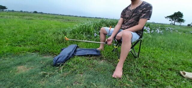 Chống cần câu đơn câu đài inox 2.1m