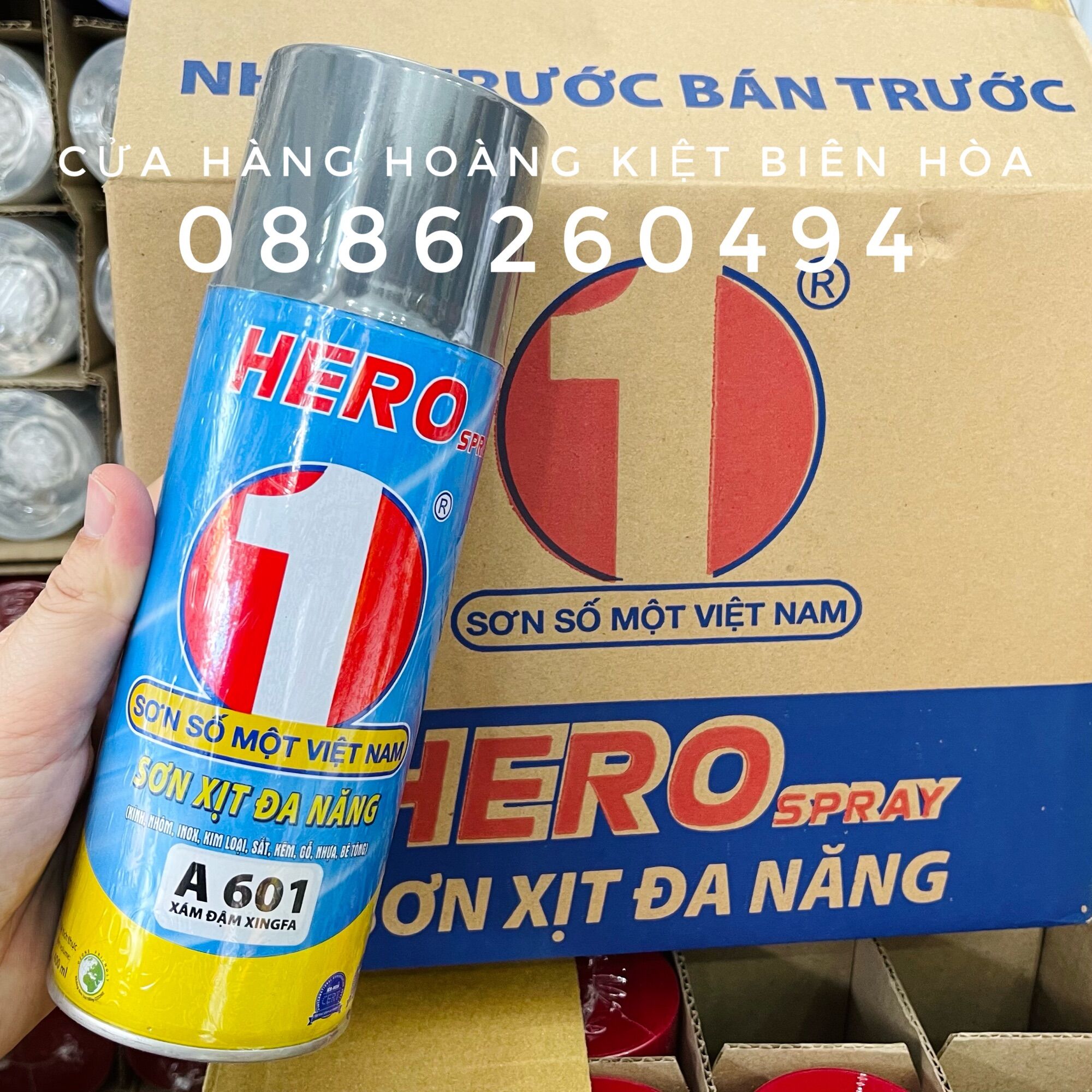 SƠN XỊT ĐA NĂNG MÀU XÁM ĐẬM XINGFA CHAI 400ML