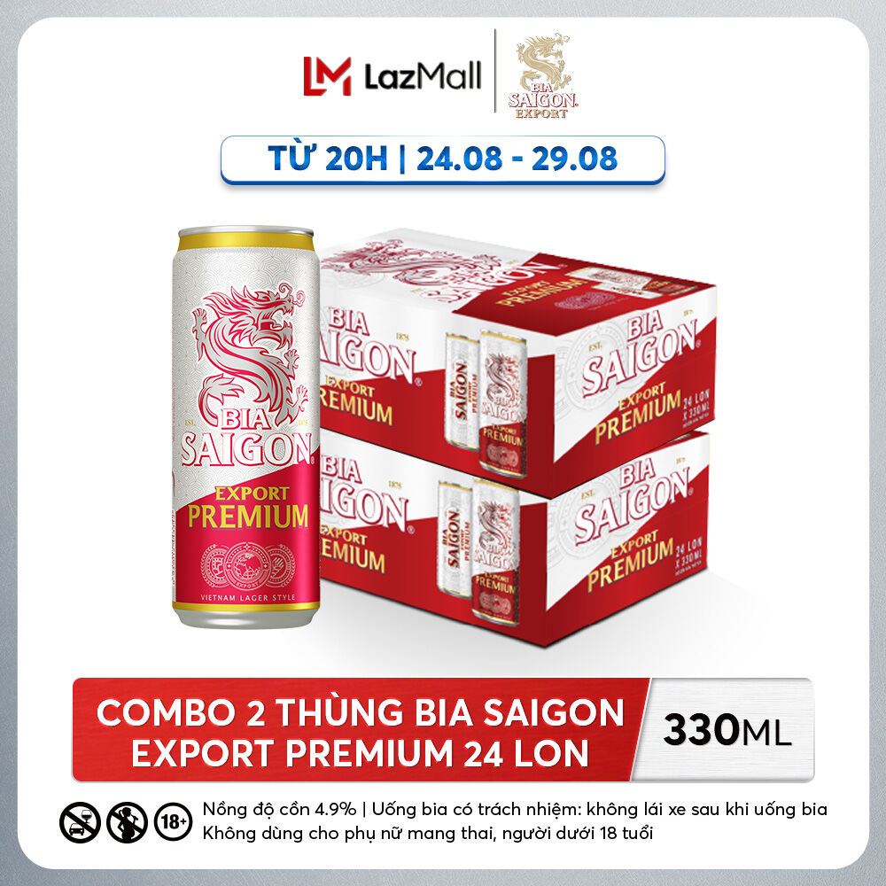 Combo 2 thùng 24 lon bia saigon export premium 330ml