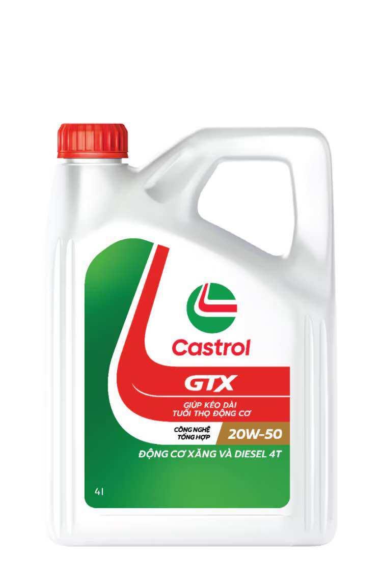 Dầu nhớt xe hơi ô tô castrol gtx 20w50 sl/cf 4000ml - chính hãng