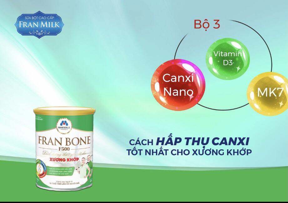 Sữa xương khớp fran bone f500 tặng 10 cái khẩu trang kf94