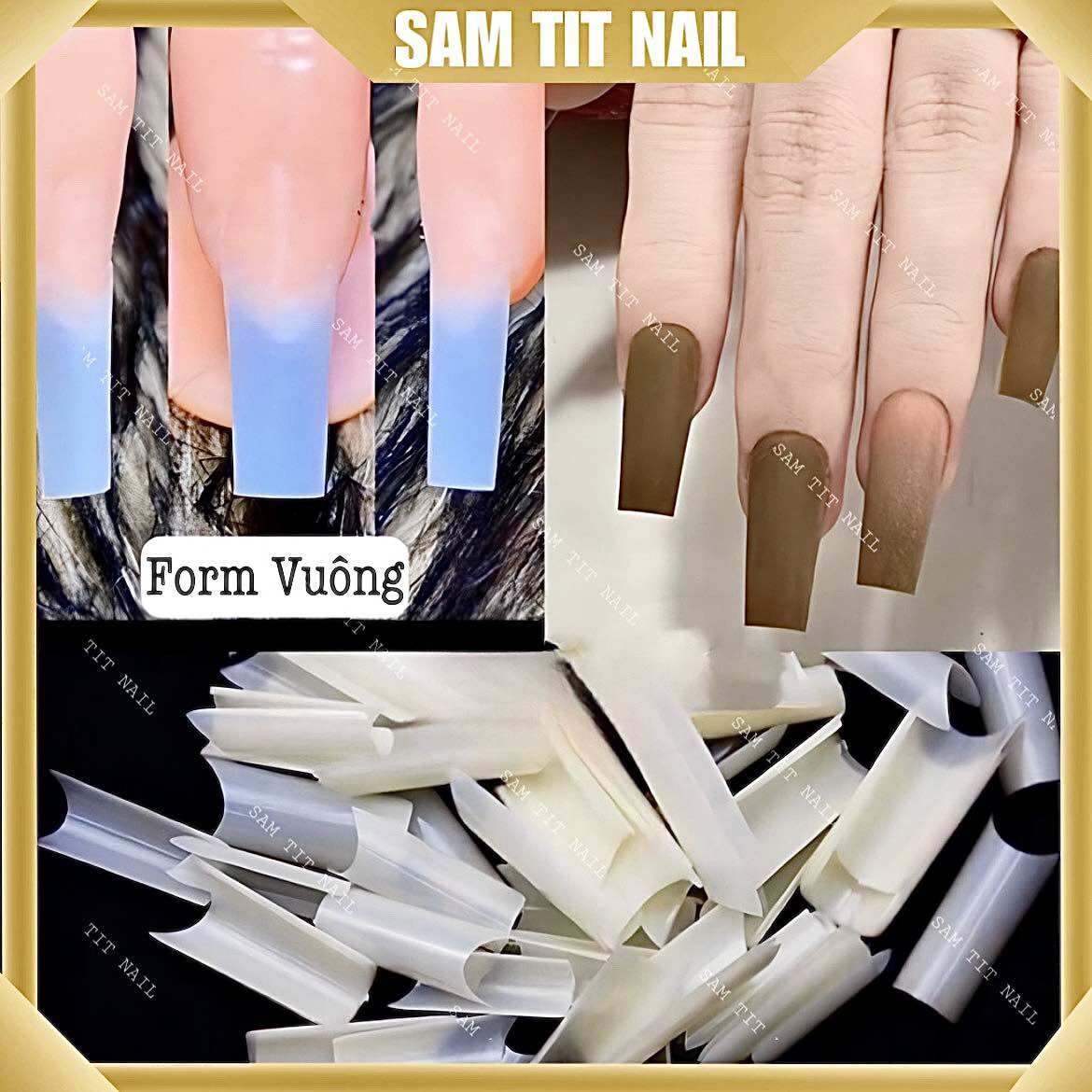 Móng nối ống tre form vuông 500móng form vuông vức chuẩn form (loaij1)