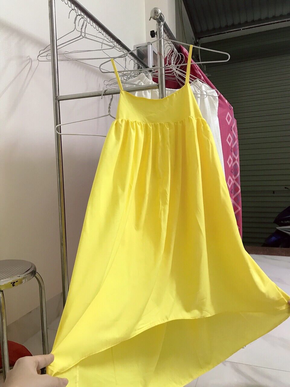 Đầm maxi 2 dây dáng babydoll kèm ảnh thật(freesize dưới 65kg)