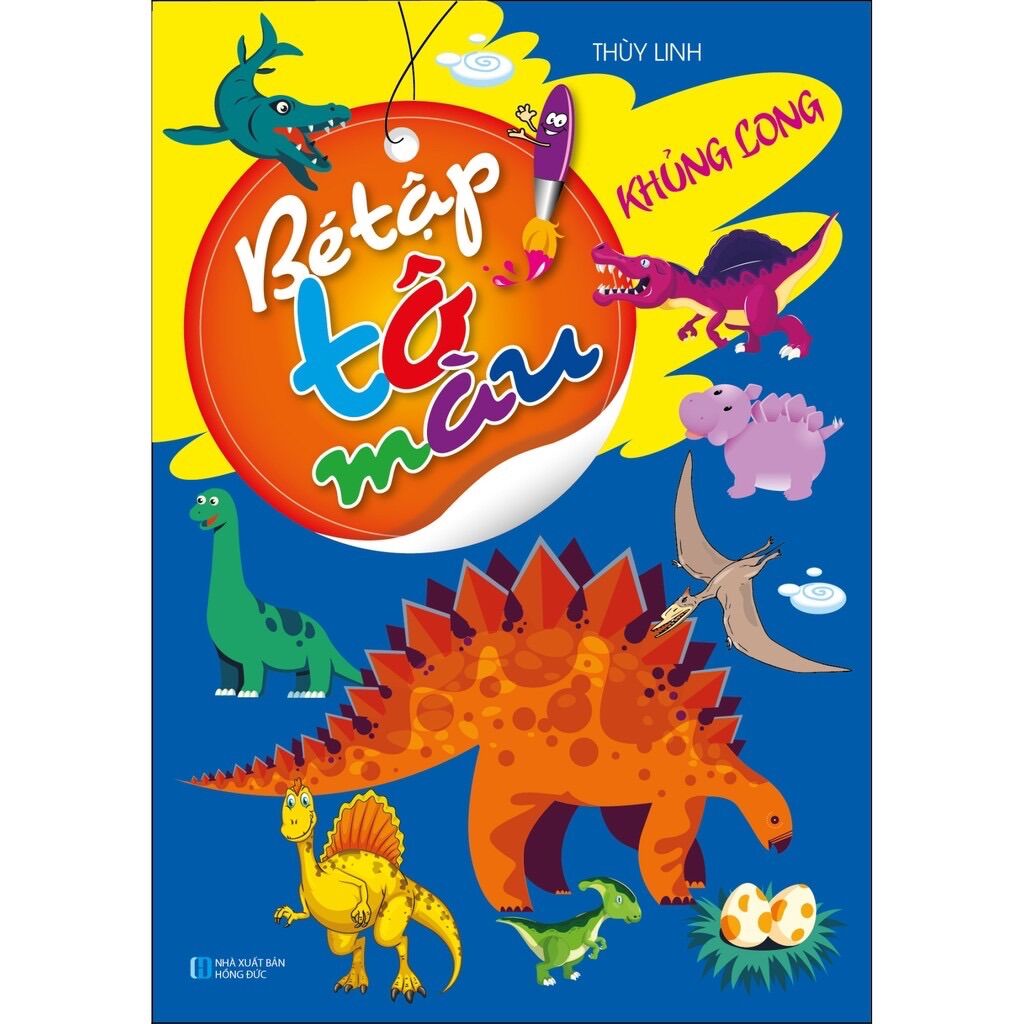 Bé tập tô màu - khủng long