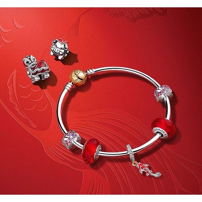 CHARM PAN ALE CON LÂN ĐỎ BẠC S925 CAO CẤP