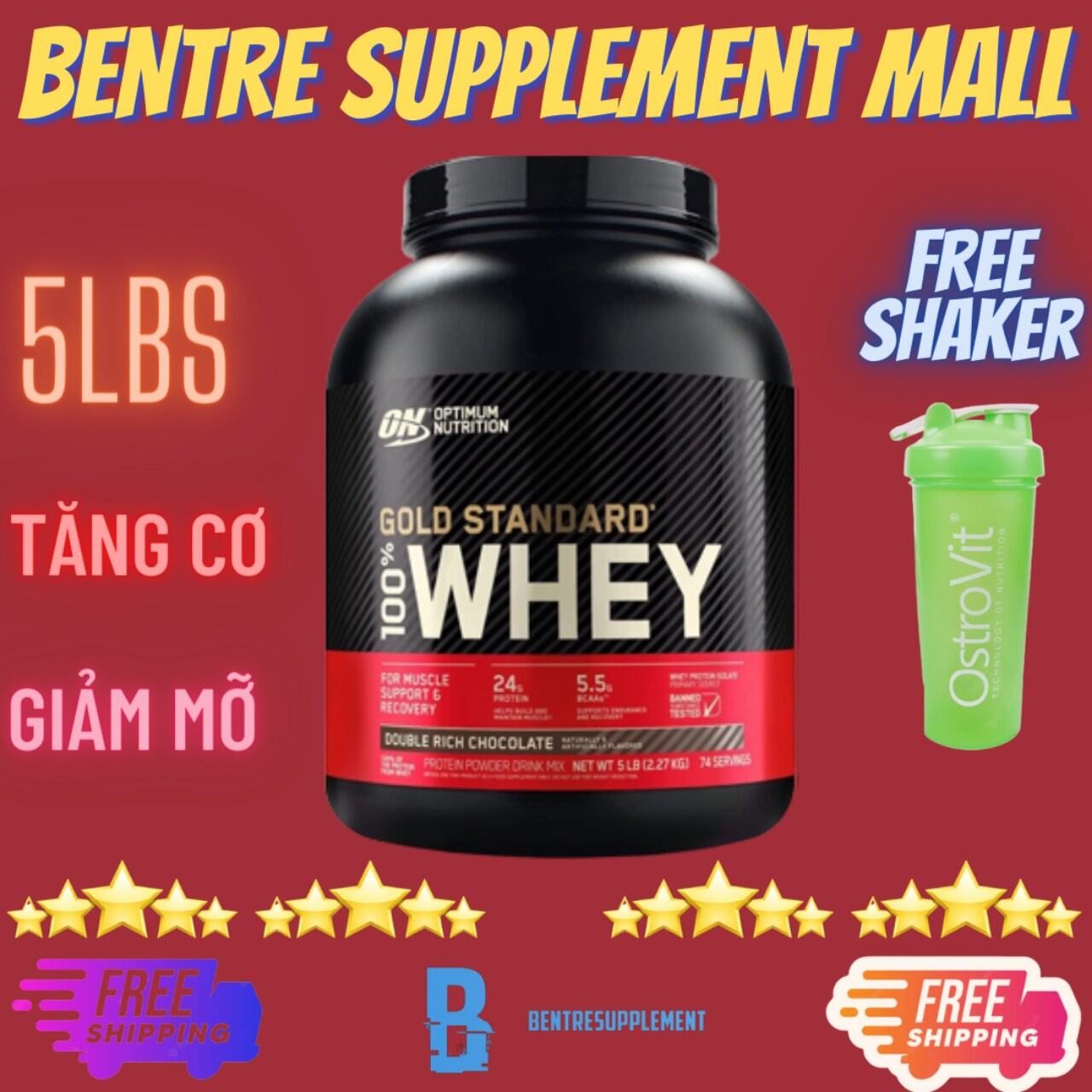 OPTIMUM NUTRITION GOLD STANDARD WHEY PROTEIN TĂNG CƠ ĐẲNG CẤP THẾ GIỚI 5LBS
