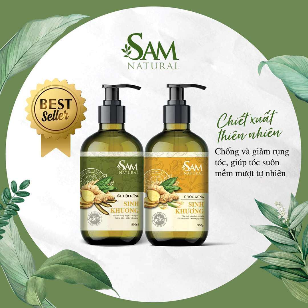 Combo dầu gội Sinh Khương Sam Natural chống rụng tóc, kích mọc tóc, sạch gàu, phục hồi tóc