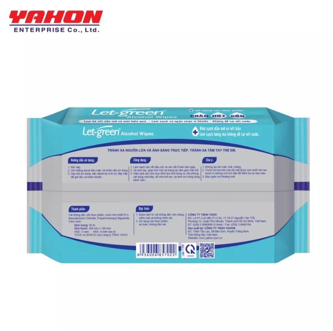 Combo 5 khăn giấy ướt cồn 50 tờ.