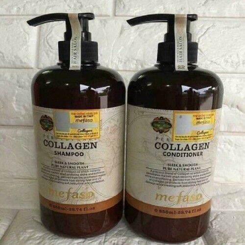 cặp dầu gội + xả mefaso colagen dùng cực thích