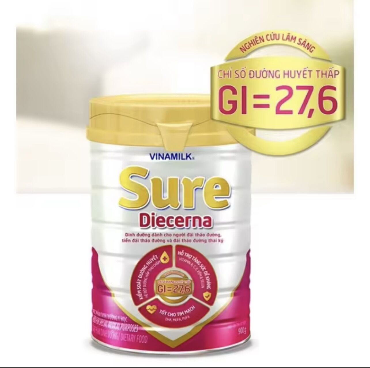 Sữa bột Dành cho người tiểu đường Vinamilk Sure Diecerna 900g
