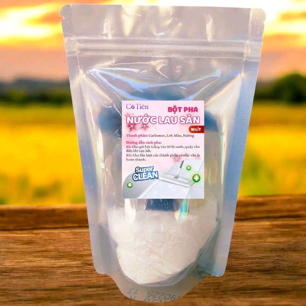 Bột pha nước lau sàn 10 lít tặng 1 khăn lau đa năng mini hương trà xanh lài quế sả chanh ngàn hoa từ thơm ngát Làm Sạch