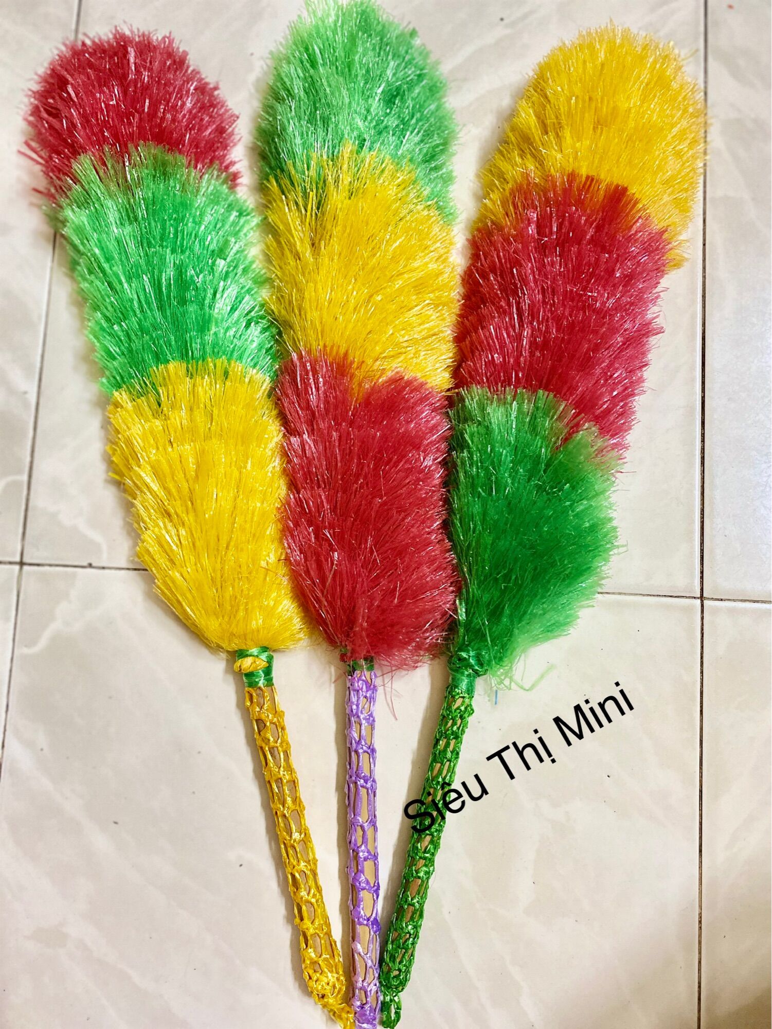 Combo of 3 Nylon Dust Brushes for Copper - Length 35cm (S) / 58cm (m)