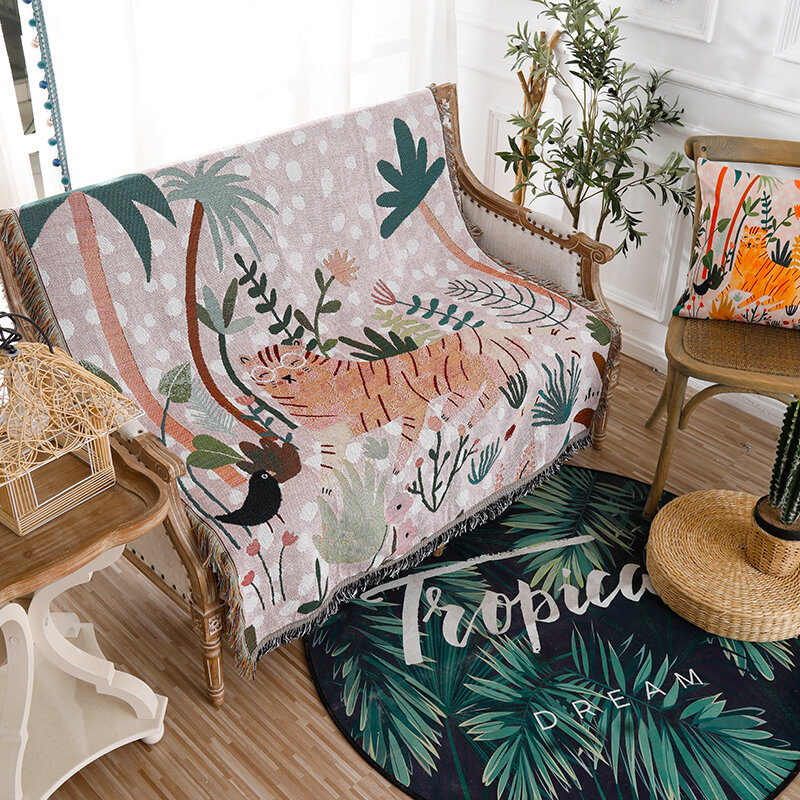 Thảm Sợi Bông Morandi Khăn Phủ Sofa Khăn Phủ Sofa Thảm Phủ Bốn Mùa Đệm Sofa Chống Trượt Vải Phủ Thảm Treo Trang Trí Homestay Cho Thuê Phòng