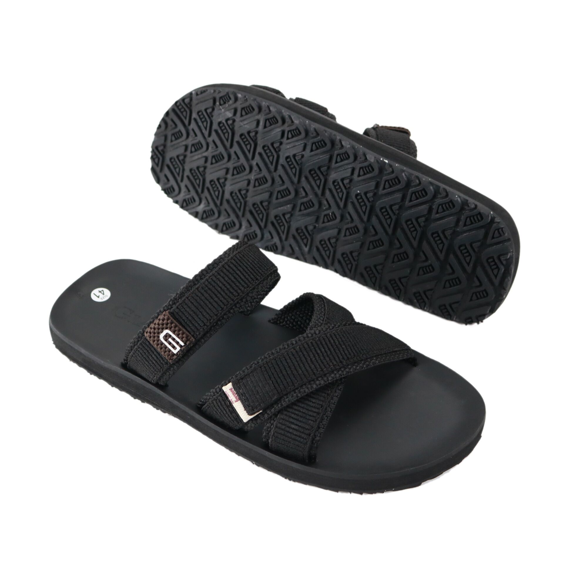 Dép nam quai chéo GIAVY-Dép nam quai dù đế cao su siêu bền DT L345 màu đen và nâu