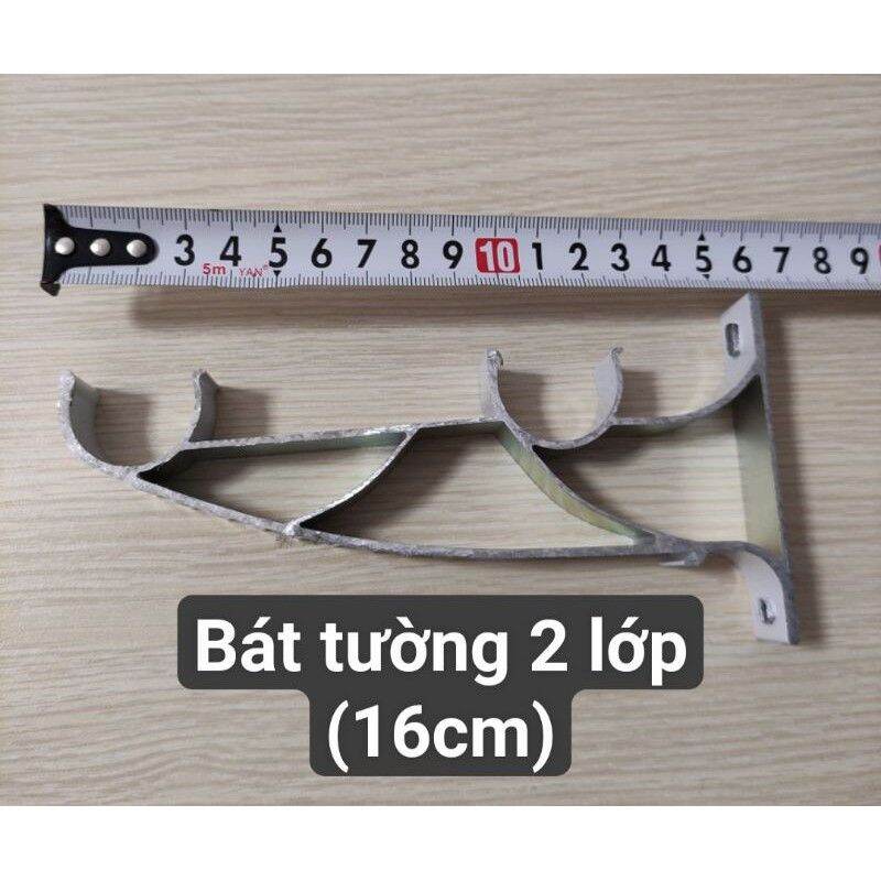 Bát đôi ( giá đỡ đôi) thanh treo rèm 2 lớp - 16cm
