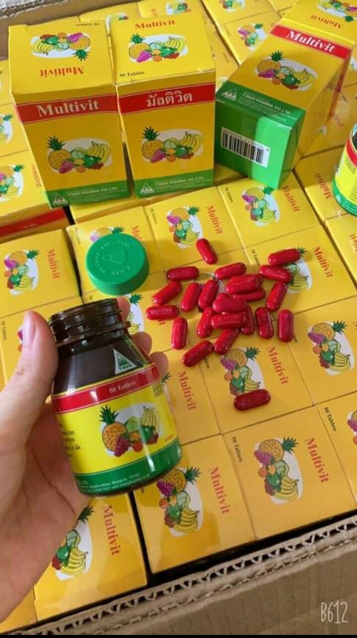 9 Vitamin Tp mẫu mới nắp đen Multivit Thái Lan