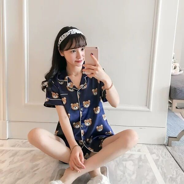 [HCM]SET BỘ NGỦ ĐÙI PIZAMA PHI LỤA - S199
