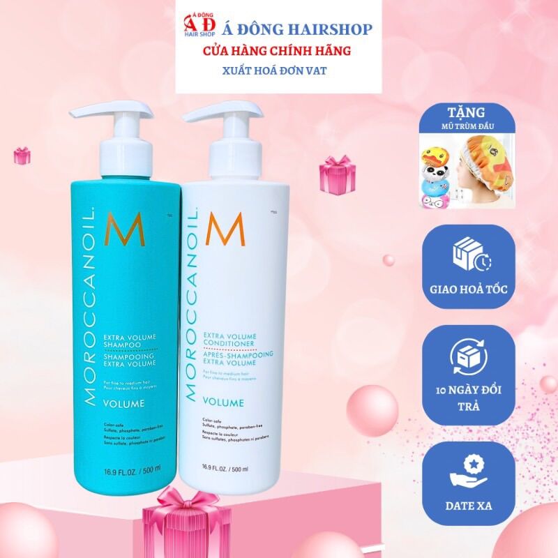 Bộ dầu gội xả làm tăng độ phồng tóc Moroccanoil Extra Volume Israel 500ml*2