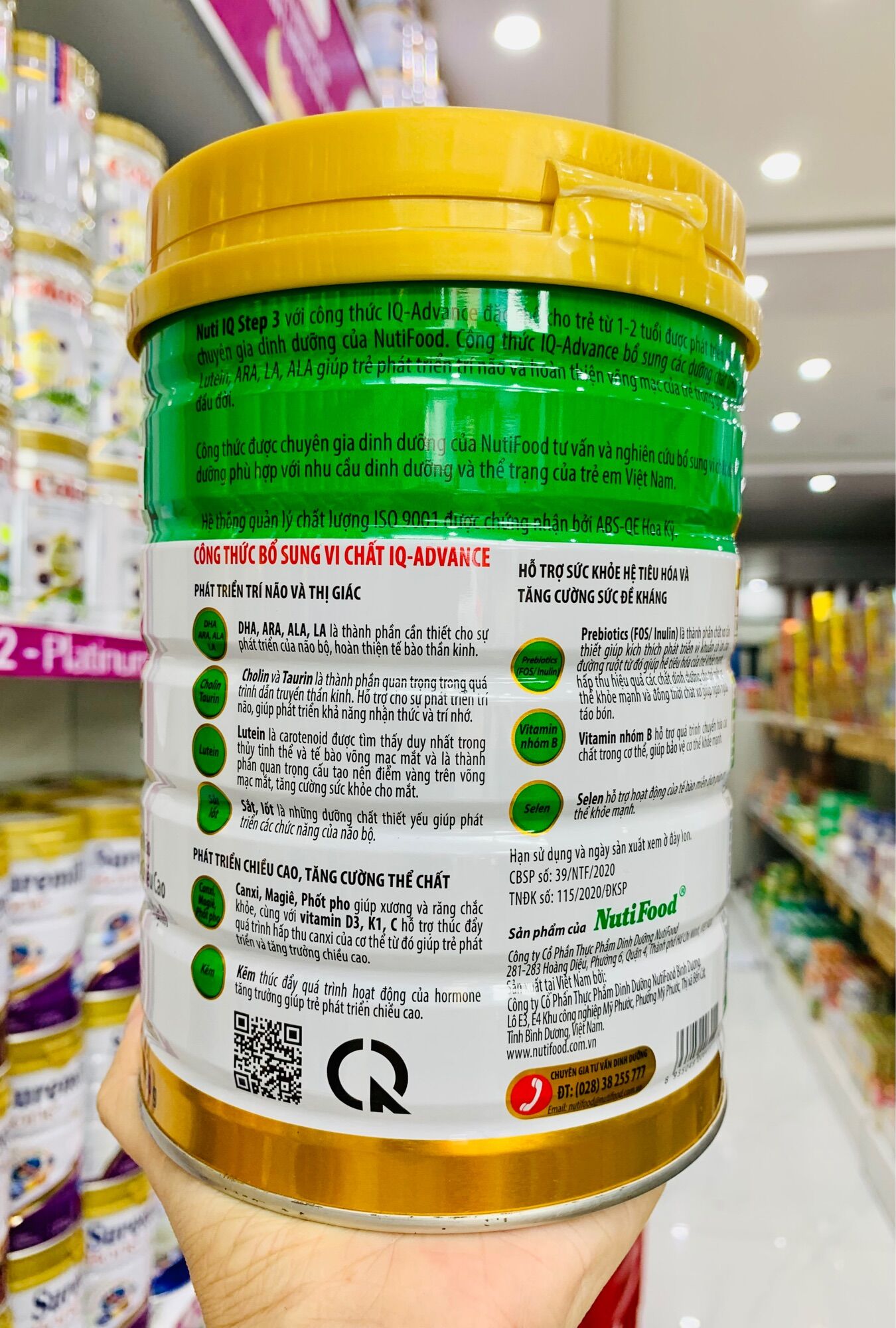 [CHÍNH HÃNG] - Sữa Nuti IQ step 3 (900g) - cho bé từ 1 - 2 tuổi