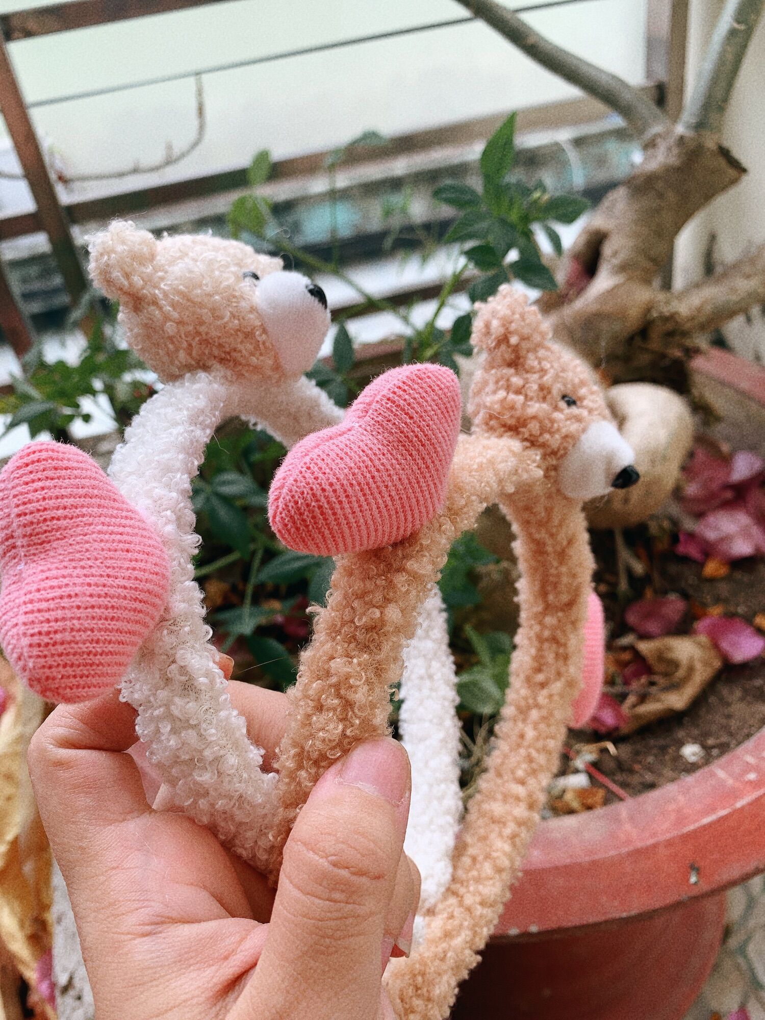 CC31 cài tóc bờm gấu + 2 tim băng đô