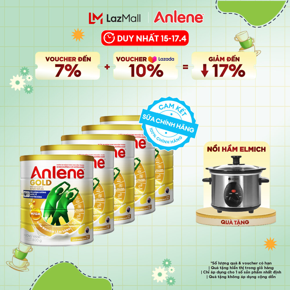 [Voucher giảm đến 26%]Combo 5 Sữa Bột Anlene Gold Hương Vani 800G