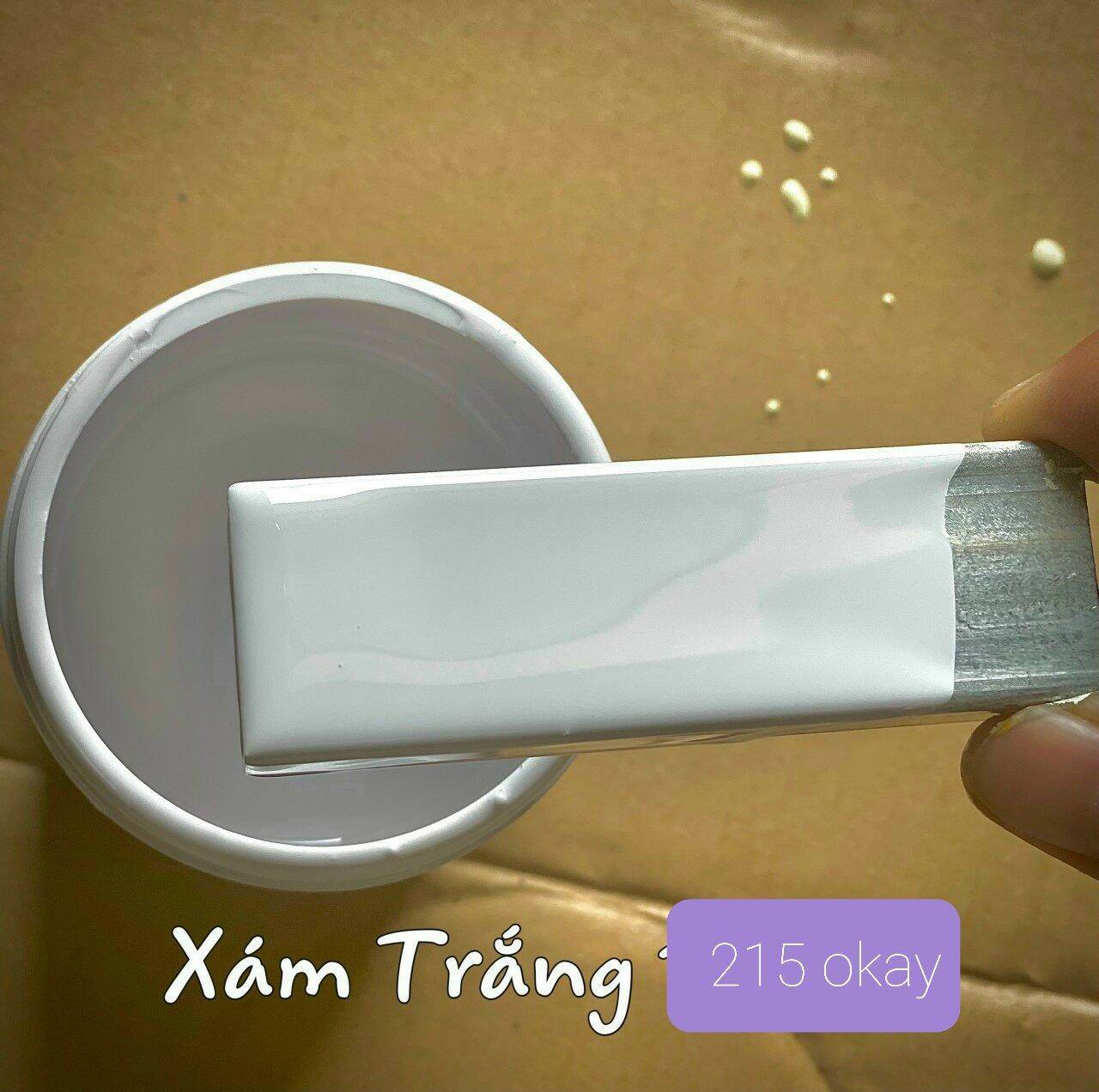 Sơn sắt mạ kẽm Okay màu xám trắng 215
