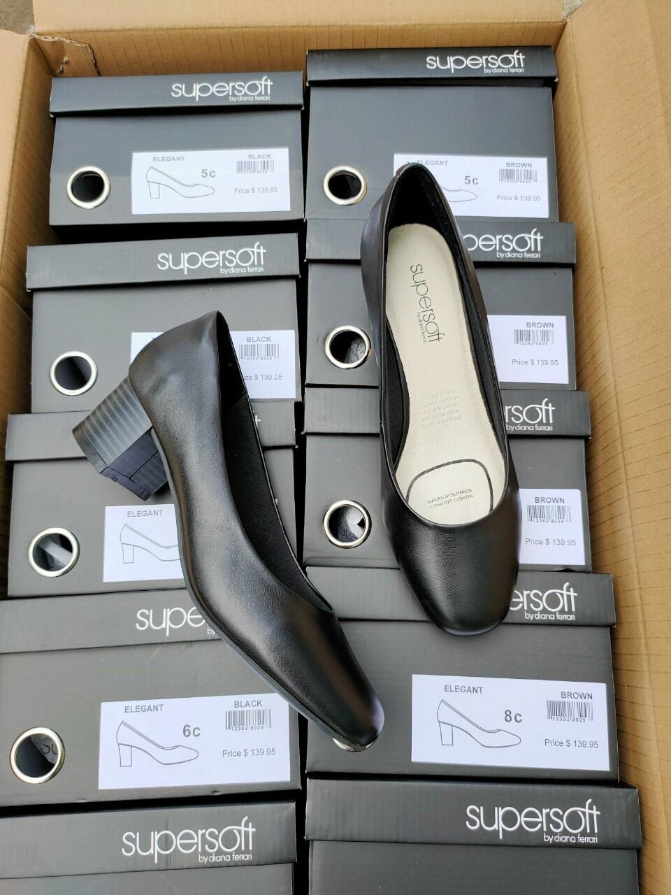 giày cao gót Supersoft da thật 5 cm