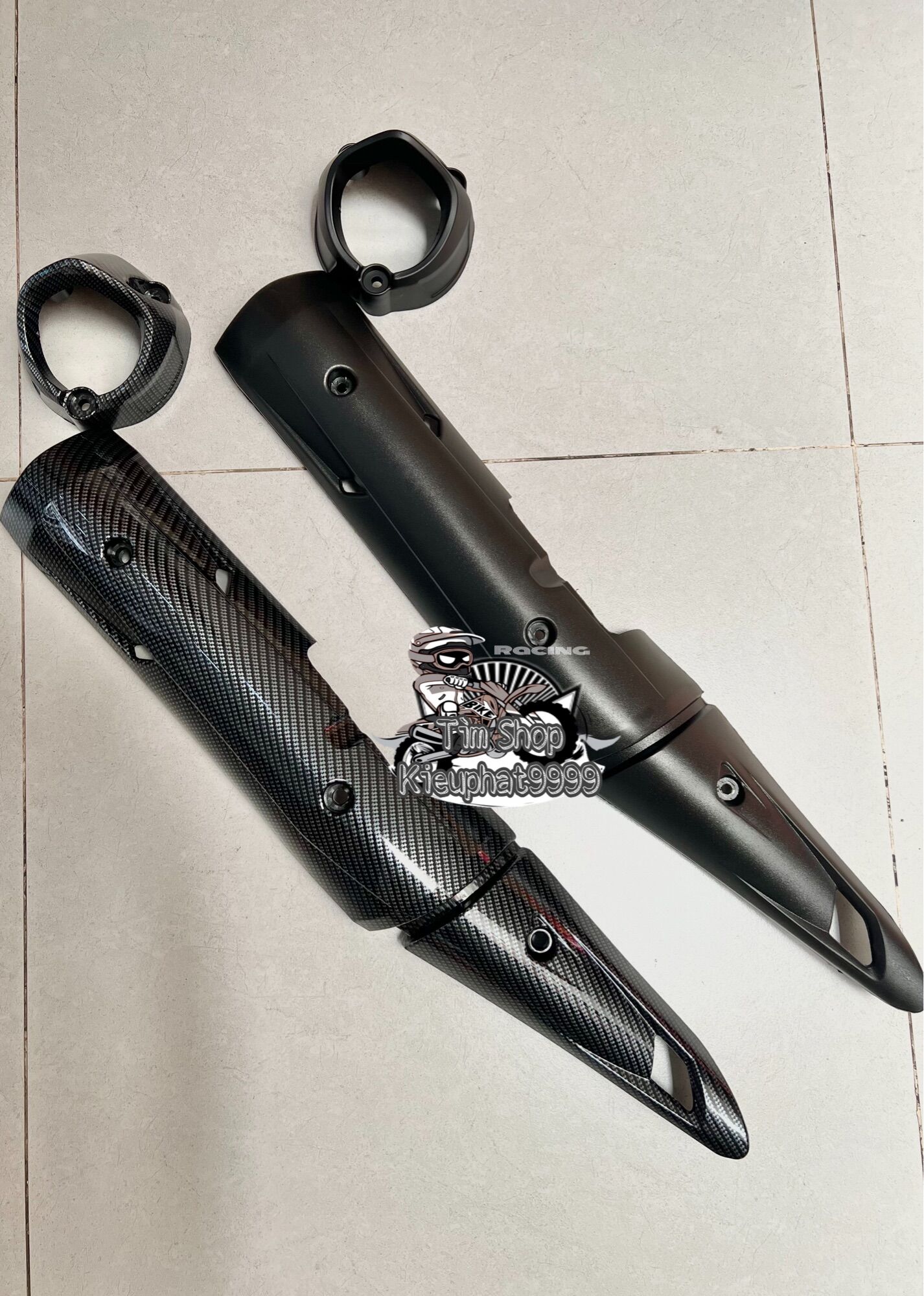 Che pô ốp pô exciter 150 carbon và đen