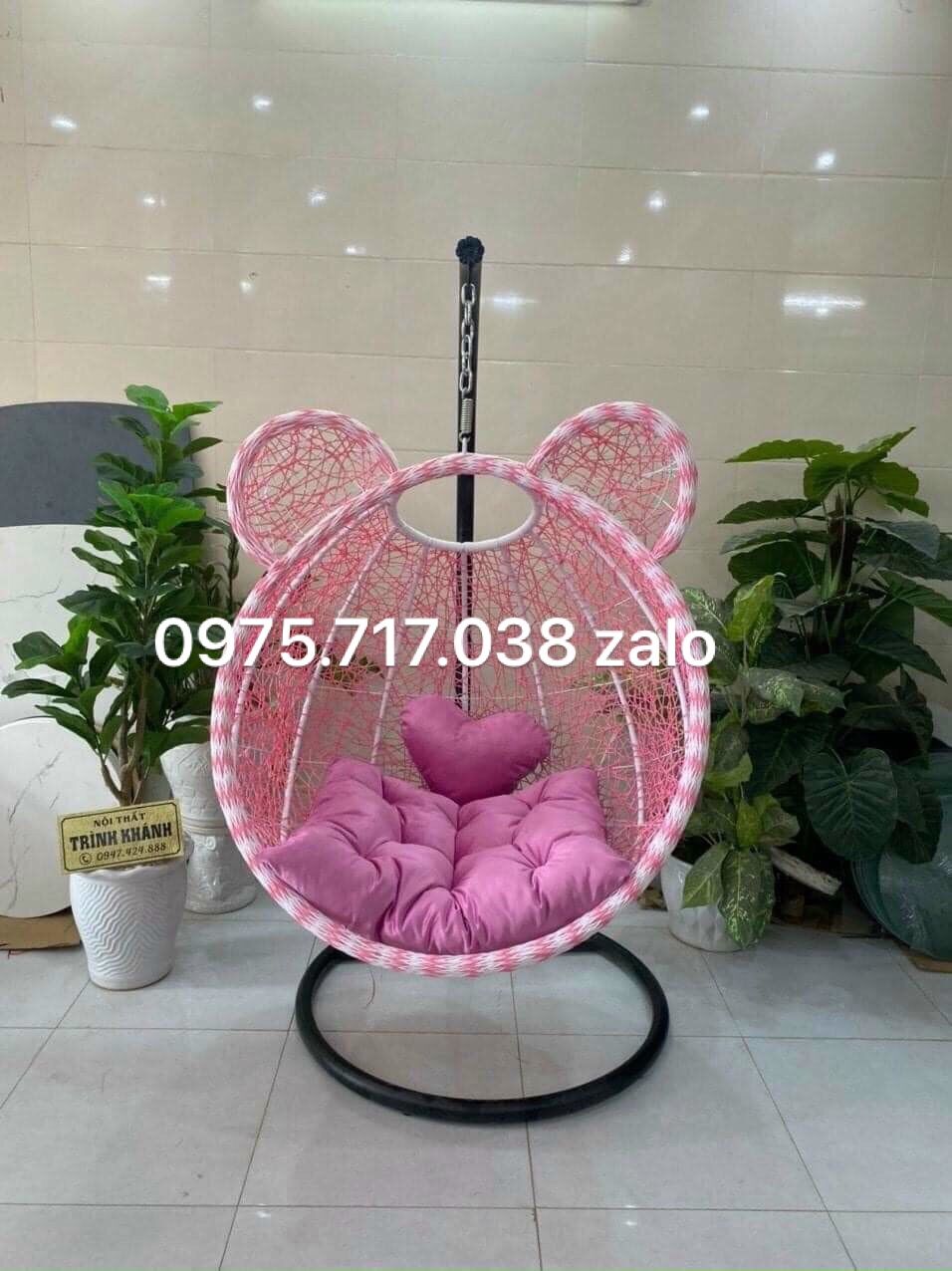 Xích đu mây nhựa tai thỏ