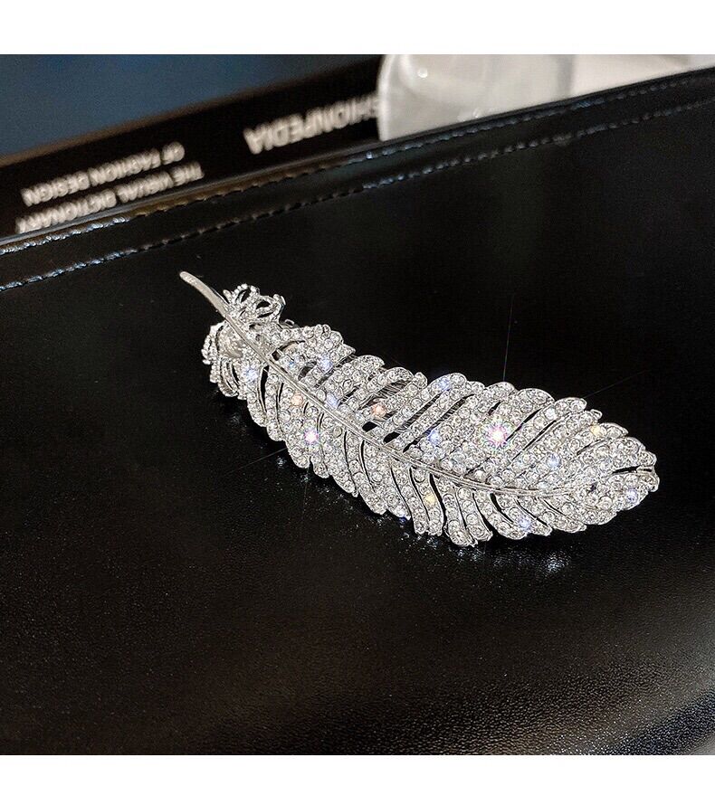 Kẹp Tóc Kim Cương Đính Đá, Phụ Kiện Sang Chảnh Phong Cách Hàn Quốc, Cài Tóc Hình Chiếc Lá Cho Cô Nàng Sành Điệu