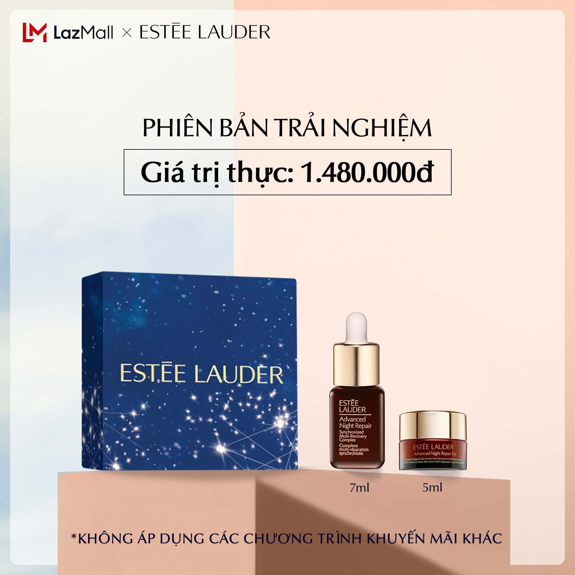 [PHIÊN BẢN TRẢI NGHIỆM] Estee Lauder -Bộ chăm da: Tinh chất phục hồi chống lão hóa Advanced Night Repair Synchronized Multi-Recovery Complex - Serum 7ml, 1 Kem dưỡng mắt ANR Eye Supercharged 5ml