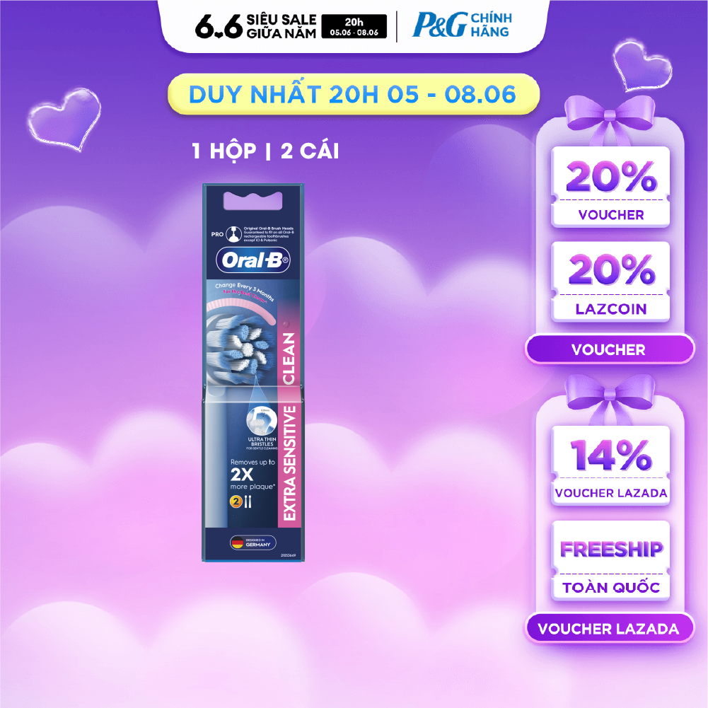 Đầu bàn chải điện thay thế Oral-B IO ULTIMATE CLEAN - Hộp 2 Cái